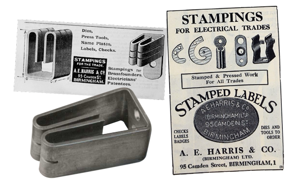 A E Harris stampings and labels